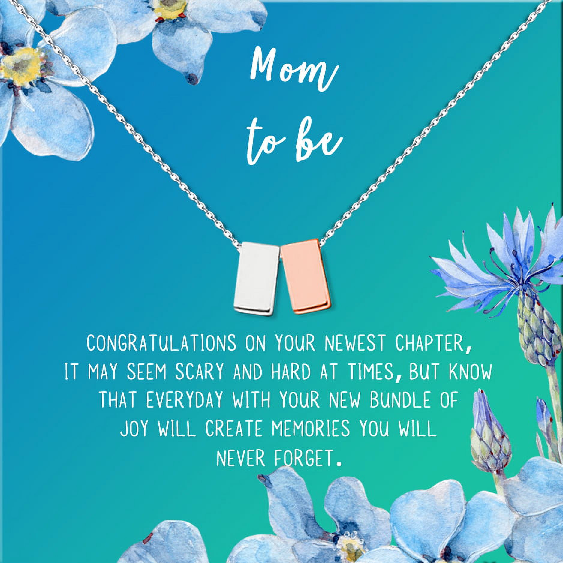 Mom to Be Mother's Day Gift, New Mom Mother's Day Gift, Gift for New Mom, New Mom Gift Box, New Mom Gift for Her, Gifts for New Mom [Silver and Rose Gold Cube,Blue-Green Gradient]