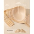 thumbnail image 6 of Deyllo Women's Push Up Strapless Bras Plus Size No-slip Full Coverage Underwire Support Smooth Contour Party Dress Bra, Nude 40D, 6 of 8