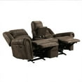 thumbnail image 6 of Lexicon Creighton Microfiber 2-Piece Manual Reclining Sofa Set in Brown, 6 of 15