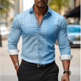 thumbnail image 1 of Camisa a cuadros con líneas 3D para hombre, camisa de manga larga con solapa de alta calidad, camisa social para hombre, ropa de lujo, camisa ajustada para baile de graduación, camisa extragrande, 1 of 6