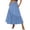 Blue, variant on Women's Effortless Boho-Chic Asymmetric Ruffle Maxi Cotton Blend Skirt with Pockets - Cool Pleated Long Skirt for Resort Getaways & Summer Sunday Strolls