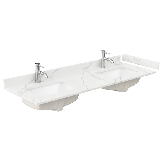 Wyndham Collection WCFQC160DTOPUNSGT 60" Quartz Vanity Top - Giotto Quartz