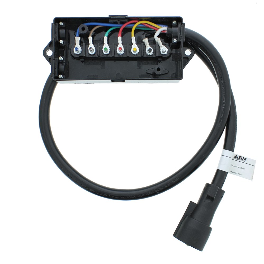 ABN 7 Pin Trailer Wiring Harness 4ft ROJ Plug Trailer Cord and Junction