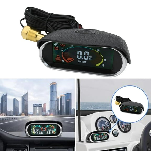 2-in-1 car LCD instrument digital fuel gauge 12-24V with 17mm for cars/trucks/RV
