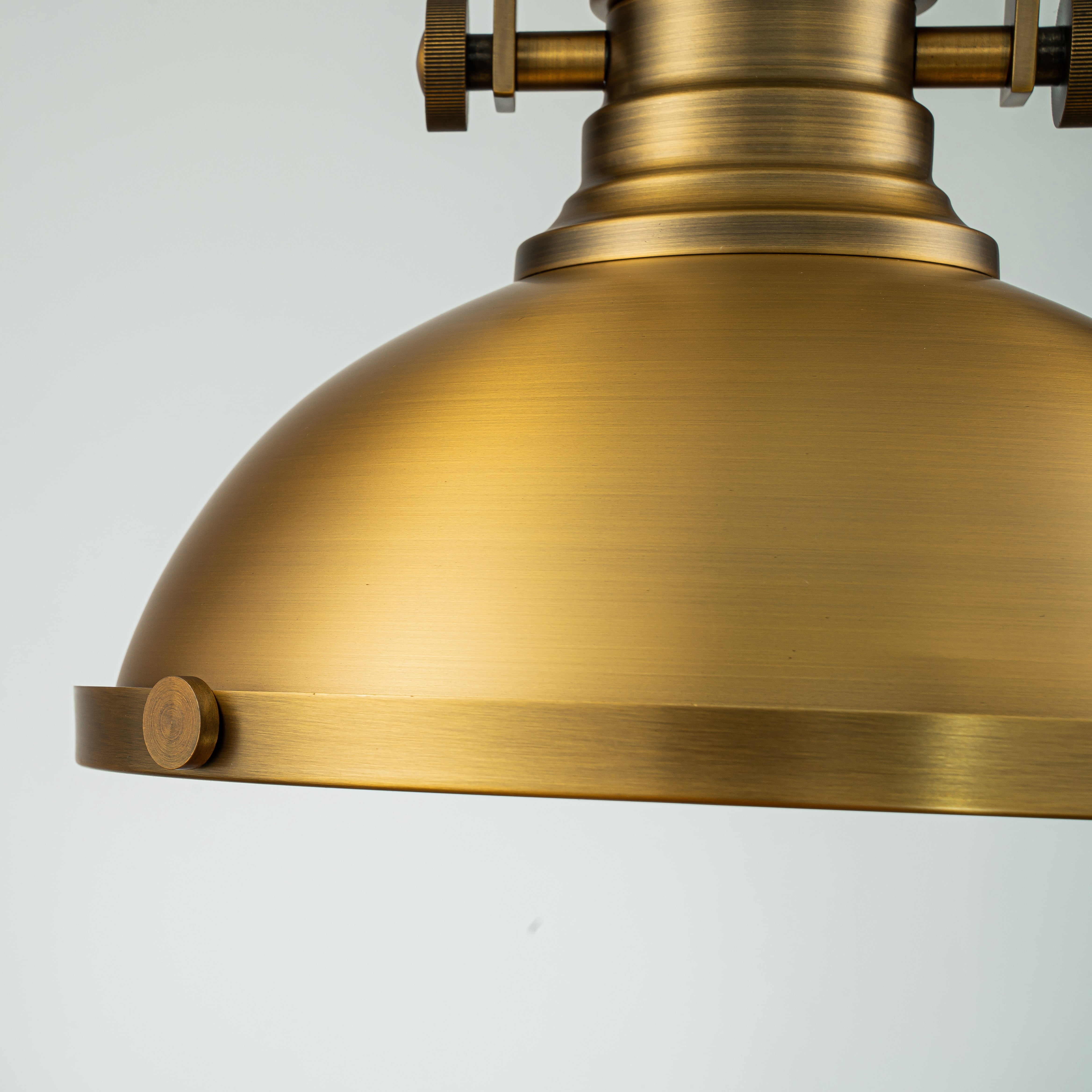 1-Light 13" Modern Industrial Antique Brass Single Dome Pendant Light For Kitchen Island