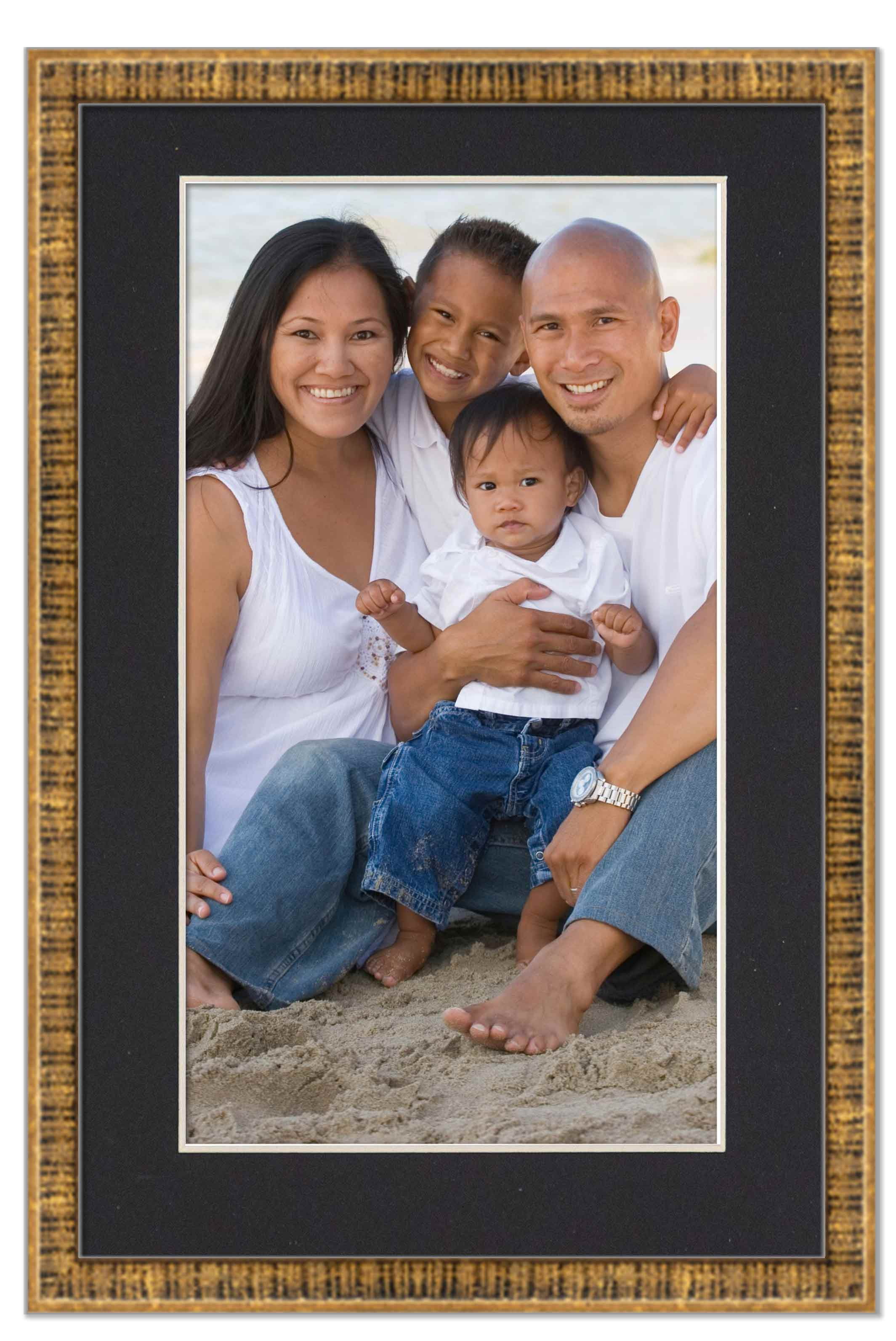 12x18 Frame Gold With Black Picture Mat For 12x18 Photo - Gold 18x24 Frame To Display Print or