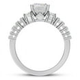 thumbnail image 2 of Veda Jewel Lab-Created Solitaire Engagement Ring - 2.13 Ct Emerald Cut Princess-Cut and Baguette Design Jewelry in 14K White Gold Plated - Wedding Band with Lab-Created for Stylish Wear, 2 of 6