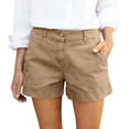 thumbnail image 2 of Only Moment Casual Streetwear Shorts Wash cotton Lightweight Shorts for Women Casual Summer Shorts with Pockets Khaki,2XL, 2 of 7