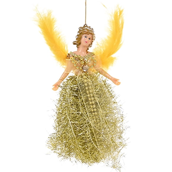 kjfeif 7.5inch Christmas Tree Topper Fairy Angel Christmas Tree Pendant Fabric Angel Christmas Tree Topper for Christmas Decorations Tree Ornament Family Holiday Xmas Party Wedding Decor