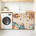 thumbnail image 3 of Orange Blue Pumpkin Fall Sink Skirt 11"Wx13"L,Dustproof Under Sink Curtain with Self Adhesive Tape,Branches Thanksgiving Maple Leaf Cabinet Curtain Cover for Bathroom Vanity,Kitchen Storage Shelf, 3 of 9