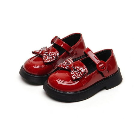 

Little Girls Big Girls PU Leather Fashionable Glossy Ribbon Mary Jane Shoes W390 Sizes 8C-4.5Y