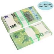 Ruvince Movie Prop Money Euro Bills Realistic, Full Print 2 Sided Play Money for Kids, Party and Movie Props, Fake British Note Pranks for Adults