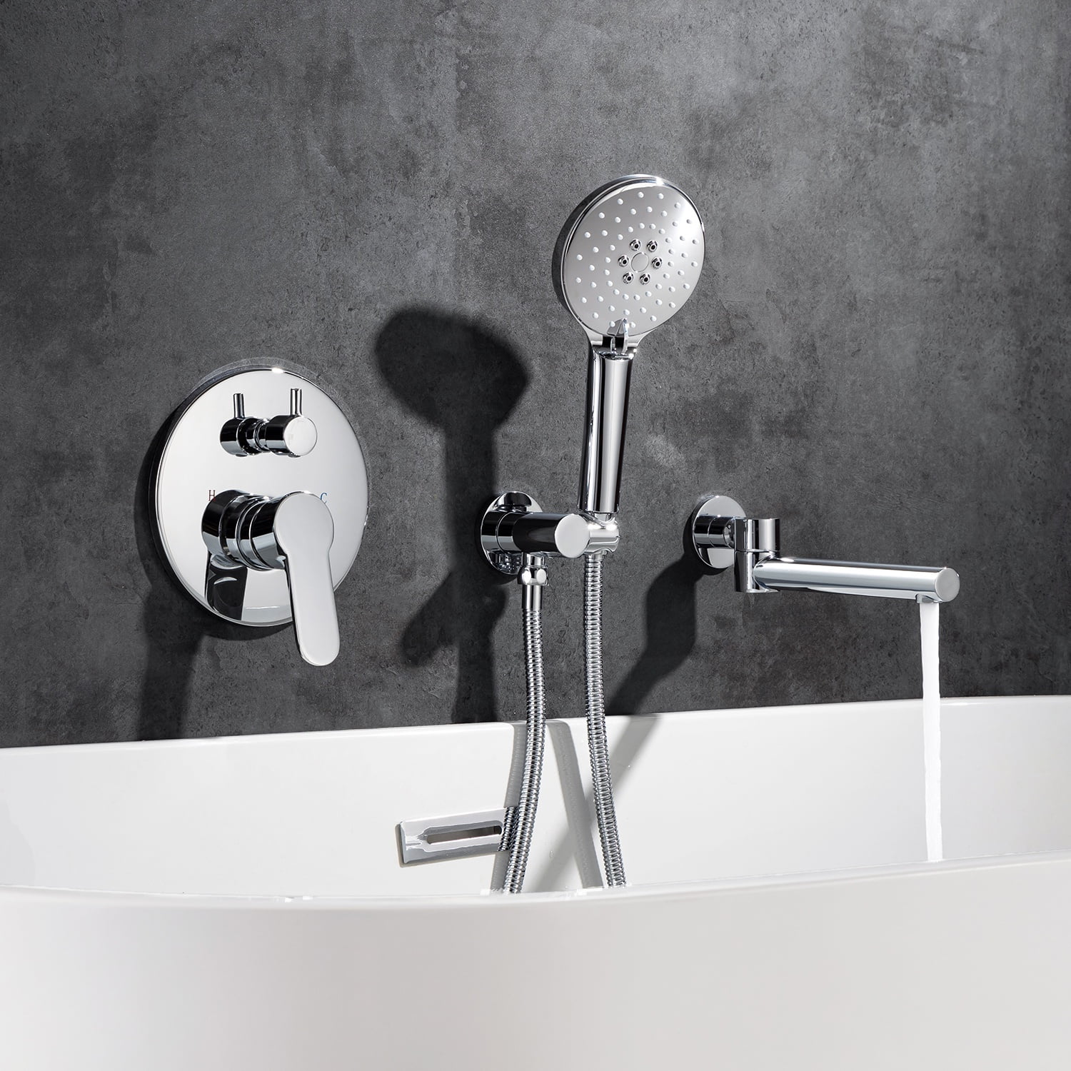 Rainlex One-Handle 1-Spray Setting Polished Chrome Bathtub Shower Faucet