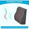 thumbnail image 5 of Back Support Pillow for Recliner Dual Layer Lumbar Support Pillow with Gel Memory Foam Ergonomic Orthopedic Couch Lumbar Cushions for Elderly Lower Back Pain Relief Washable Cover Brown, 5 of 7