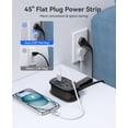 thumbnail image 6 of ORICO Pocket Power Strip for Travel, 5 in 1 Extension Cord with 2 AC Outlets 2 USB-A and 1 USB-C Ports, 3.7 ft Flat Plug Wrapped Around Power Strip for Cruise Office, Hotel, Home(Black), 6 of 8