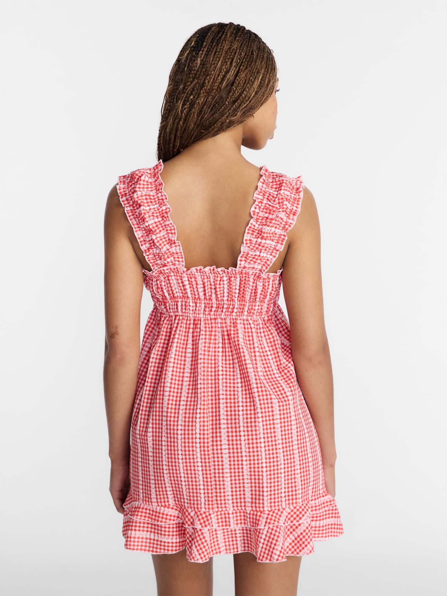 No Boundaries Empire Waist Dress with Cap Sleeves, Women's XXS-XXL