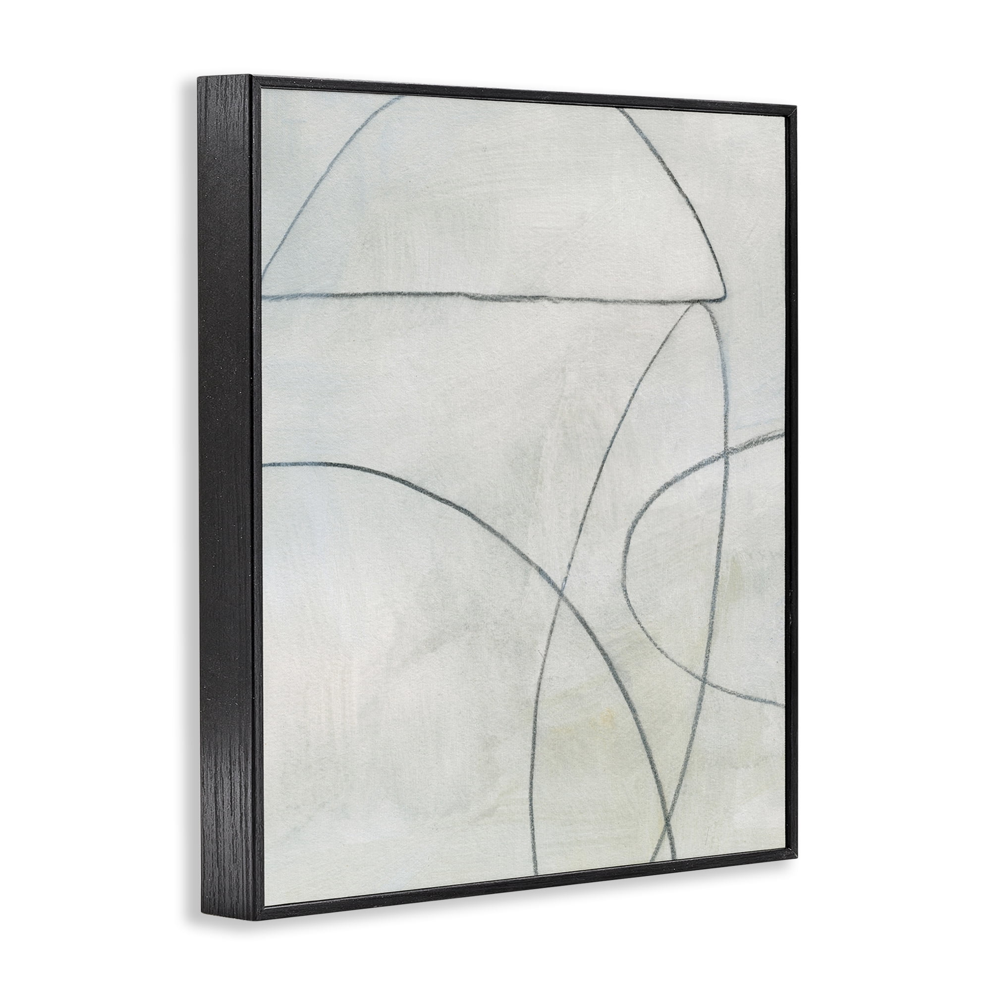Stupell Industries Shapes Sketch on Grey Abstract Drawing Black Framed Art Print Wall Art, 11 x 14