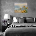 thumbnail image 6 of Sunflower Beach Decor Wall Art Coastal Ocean Waves Pictures Sunset Seascape Canvas Painting Nature Home Modern Artwork Decorations Framed for Bathroon Living Room Bedroom Office 16 x 12 inch, 6 of 6