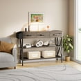 thumbnail image 2 of Grey Entryway Table, 47" Console Table with Drawers, Narrow Sofa Table End Table with 3 Drawers for Foyer, 2 of 11