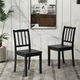 thumbnail image 2 of Gymax Wood Dining Chair Set of 4 w/ Rubber Wood Legs Curved Backrest for Kitchen Black, 2 of 10