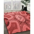 thumbnail image 3 of Ahgly Company Machine Washable Indoor Square Transitional Red Area Rugs, 6' Square, 3 of 7