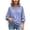 Blue Tops, variant on Womens Striped Tops 3/4 Ruffle Sleeve Collared Back Split Blouse Dressy Casual Work Daily Going Out Shirts Blue S