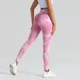 thumbnail image 1 of Pantalones de yoga ajustados de cintura alta con teñido anudado en color melocotón para mujer, mallas deportivas sin costuras, ropa de calle de moda para mujer, 1 of 5