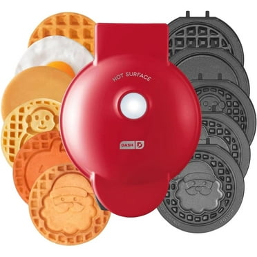 Dash MultiMaker Mini Waffle System with 7 Removable Plates and Storage Case