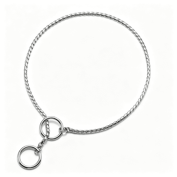 GASTROPOD Stainless Steel Dog Choke Chain Collar, Puppy Metal Snake Chain Slip Collar Pet Titan Training Walking Choker, Choke Collar for Dogs (Silver;16.0"*3.0Mm)