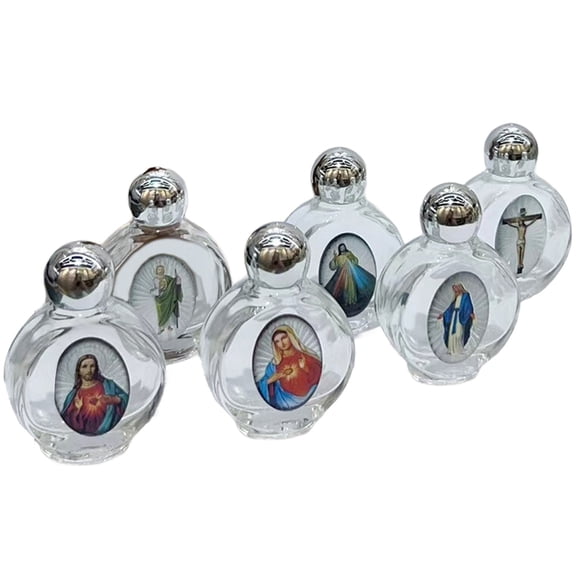 6Pcs Religious Ritual Glass Essential Oil Bottles Leak Resistant Holy Water Container for Catholic Ceremonies Gift