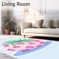 thumbnail image 2 of ODIKA 5'x7' Machine Washable Non-Slip Area Rug, Whimsical Kawaii Fruit Shaped Tufted Absorbent Microfiber Decoration High Traffic Rug, Pink, 728254, 2 of 7