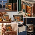 thumbnail image 4 of Lighted Mini Bookstore Village House Figurine, Resin Autumn Fall Book Shop Miniature Building with LED Warm Lights Pumpkin Bench, Harvest Tabletop Decor Gift for Book Lovers, 4 of 7