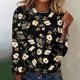 thumbnail image 1 of ICHUANYI Clearance Fashion Woman Causal Round Neck Printing Blouse Long Sleeve T-Shirt Tops(Black, XL) ICHUANYI WER2023081501030, 1 of 4