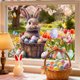 thumbnail image 4 of Uuiauoio 1 Sheet Easter Window Clings for Glass Windows, Easter Egg Bunny Butterfly Stickers Spring Window Clings Decorations, Spring Windows Decals for Home Office Party Decor, 4 of 6