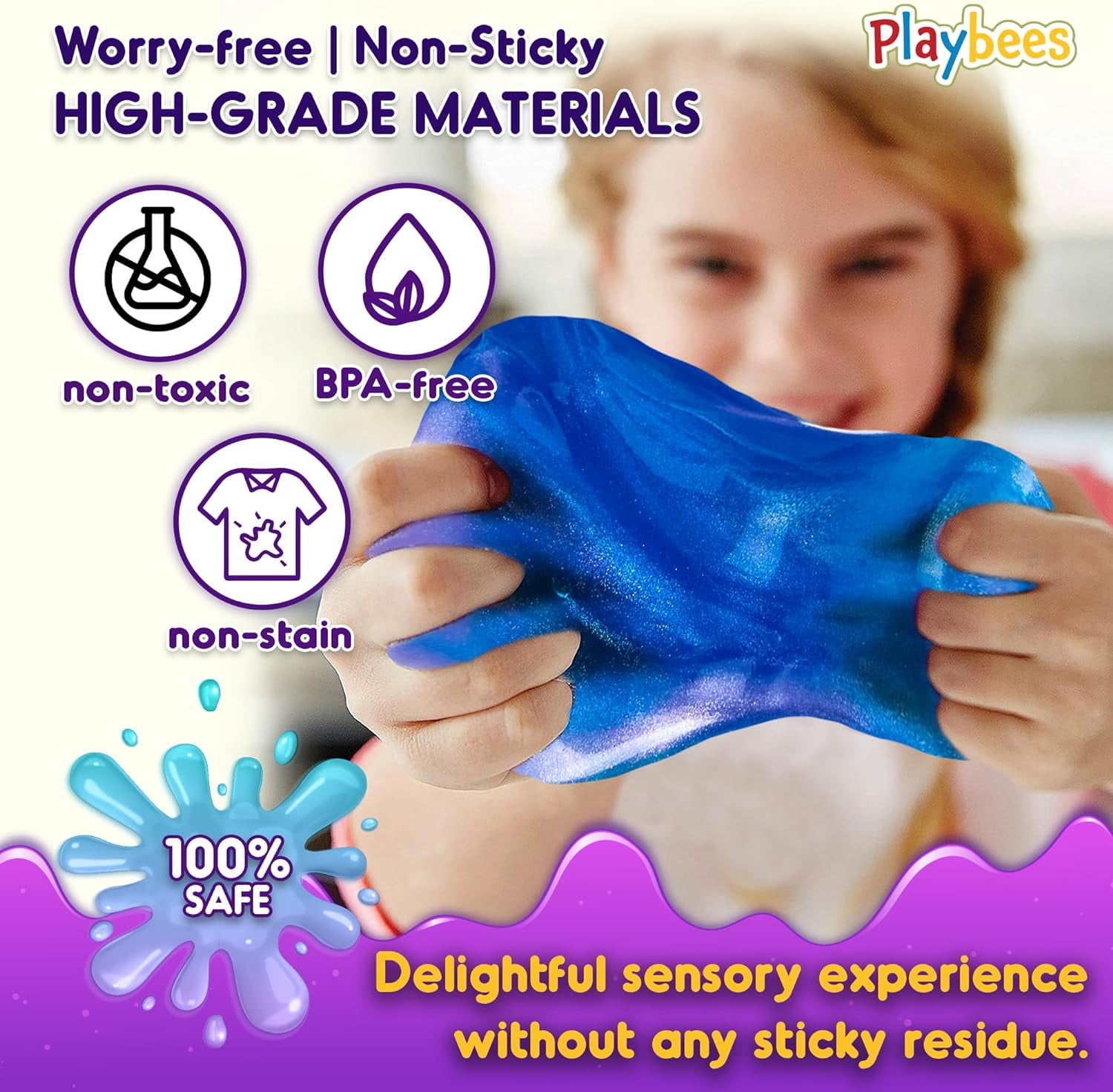 Playbees Mini Galaxy Slime - 48 Pack - Marbled Unicorn Slime Party Favors - Rainbow Colors for Sensory Fun, Stress Relief, Travel Sized, Classroom Prize, Activity Playset DIY, Ages 3+