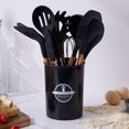 thumbnail image 1 of 12-Piece Wooden Handle Silicone Kitchen Utensils Set - Non-Stick Spatula  Spoons & More for Baking & Cooking!, 1 of 7
