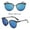 Blue, variant on Penkiiy Sunbathing with Polarized Sunglasses for Men & Women, Light Blue Translucent Frames with Gold Reflective Lens, No Slip Multicolor