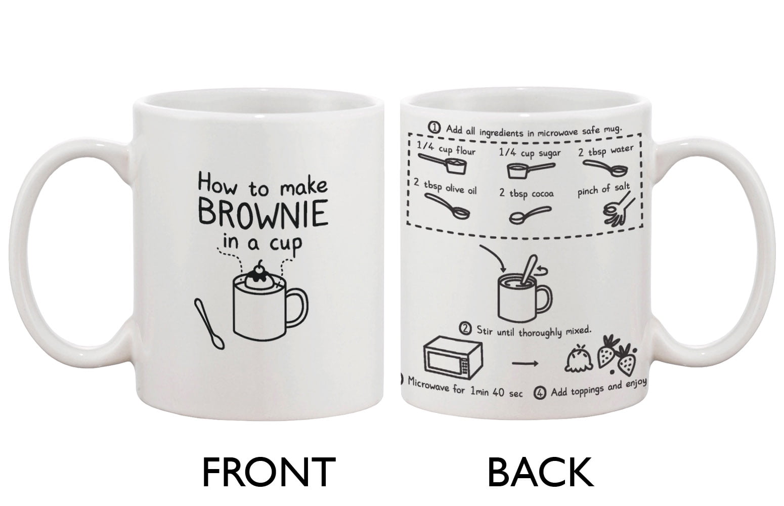 cute ceramic coffee mug - how to make brownie in a cup - cute recipe