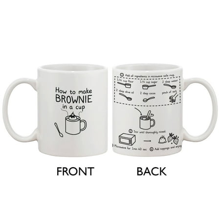 cute ceramic coffee mug - how to make brownie in a cup - cute recipe (Best Way To Make Pot Brownies With Oil)