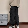 thumbnail image 3 of Pantalones Cargo para Hombre Pantalones Rectos Grises Hombre Otoño Ancho Regular Fit Talla Grande Pantalones Calle Algodón Spandex Ropa Moda, 3 of 5