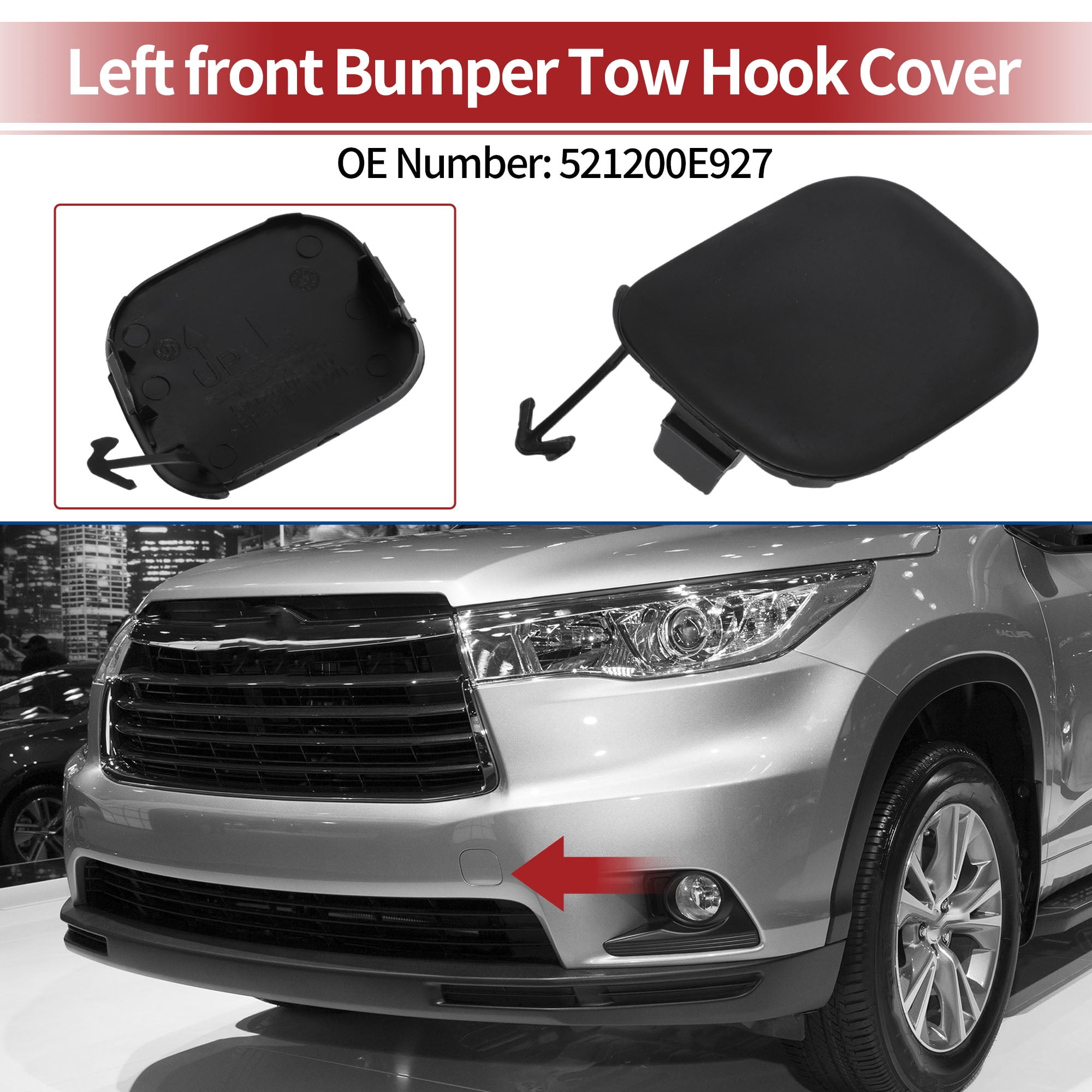 Unique Bargains Tow Hook Car Cover for Toyota Highlander 2014-2016 Black