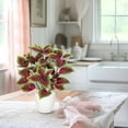 thumbnail image 6 of CoreLiving Artificial Potted Plants, 8.6 inch Small Faux Perilla in Decorative White Pot, Realistic Fake Plant for Indoor Home Office Table, Farmhouse Bathroom Living Room Decor, 6 of 7