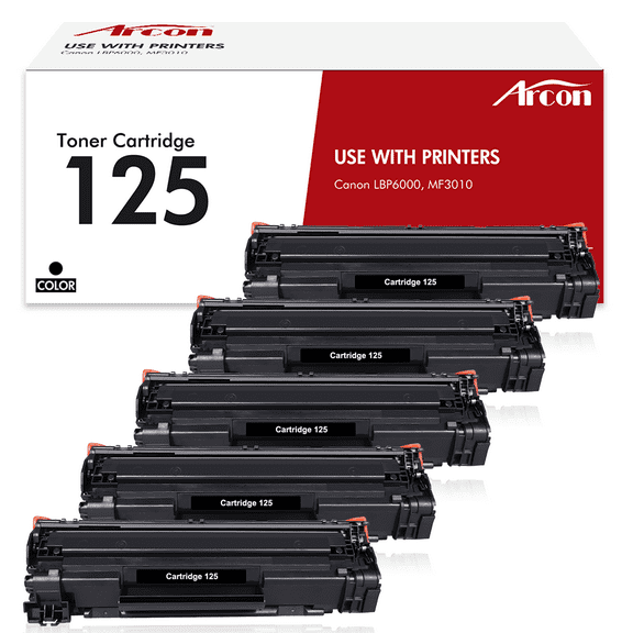 125 CRG-125 Black Toner Cartridge Compatible for Canon Cartridge 125 CRG125 used for Canon Imageclass mf3010 lbp6000 Printer Ink (5-Pack, 3484b001)