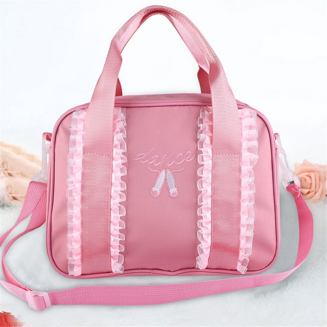 Bolso de Baile para Niñas Con Zapatos de Punta Bordados, Libro A4, Teléfono, Forro de Satén, Correa para El Hombro, Ideal para Ballet, Baile y Baloncesto