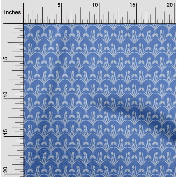 oneOone Polyester Spandex Medium Blue Fabric Florals Sewing Craft Projects Fabric Prints By Yard 56 Inch Wide-5VM