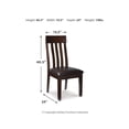 thumbnail image 6 of Signature Design by Ashley Haddigan Faux Leather Cushioned Rake Back Dining Chair, Set of 2, Dark Brown, 6 of 6