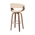 thumbnail image 5 of 30 Inch Swivel Faux Leather Barstool with Curved Open Back, Brown- Saltoro Sherpi, 5 of 5