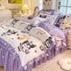 thumbnail image 3 of Ropa de cama de dibujos animados Kuromi Cinnamoroll, 4 Uds., estilo princesa Sanrio, sábanas, funda de edredón, funda de almohada, juego de tres piezas para dormitorio, 3 of 5