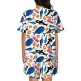 thumbnail image 3 of Bixox Women's Cute Sea Animals Printed Pajama Set 2 Piece Lounge Set Top and Shorts Soft Pajamas, Shorts with Pockets, 3 of 7