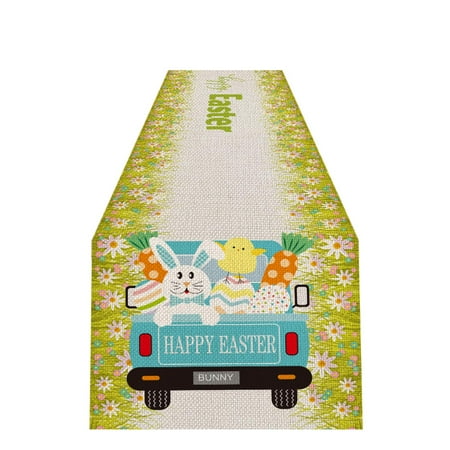 

Easter Ornaments For Tree Cotton Garland Decorations Easter Table Flag Linen Sturdy And Durable Table Runner Digital Printed Western Placemat